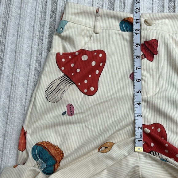 Cider Corduroy High Waist Mushroom Picket Wide Leg Trousers Pants Size M Cream - Picture 5 of 8